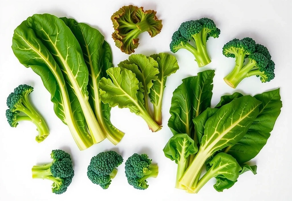 Świeże zielone warzywa liściaste, takie jak jarmuż i brokuły