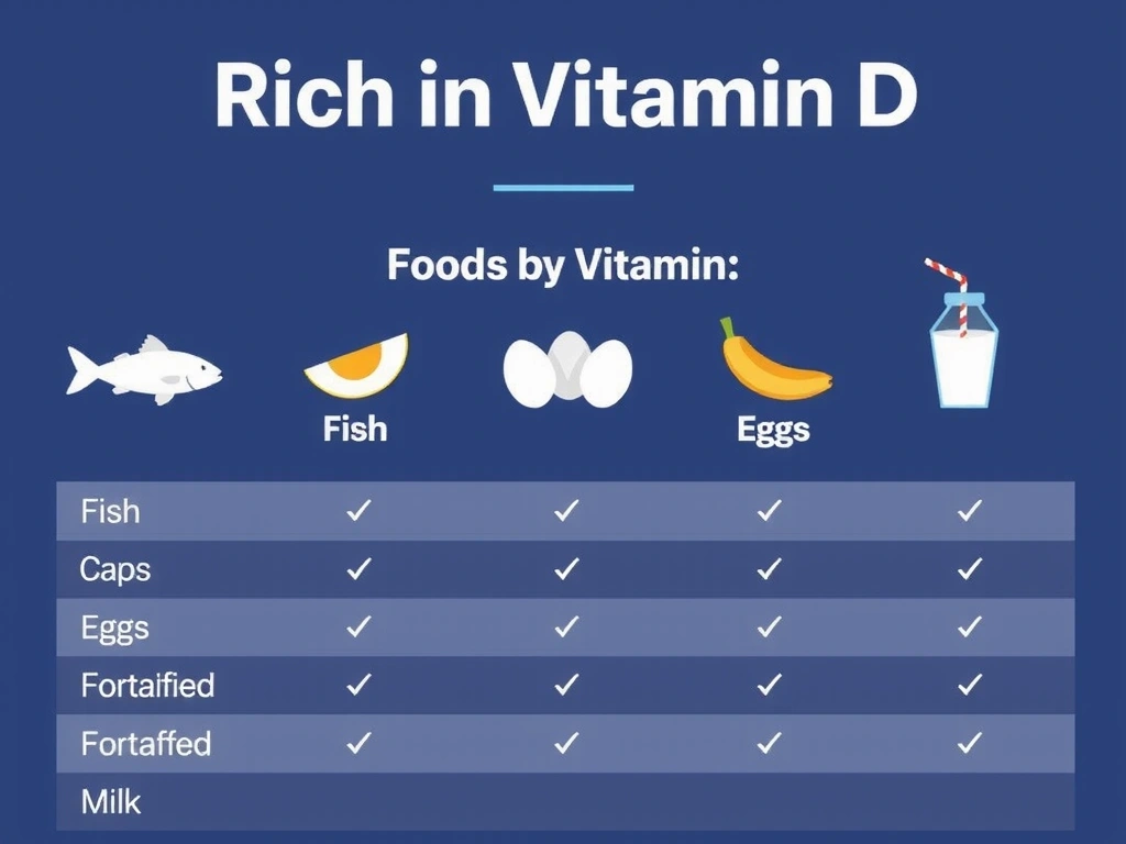 Tabela z produktami bogatymi w witaminę D