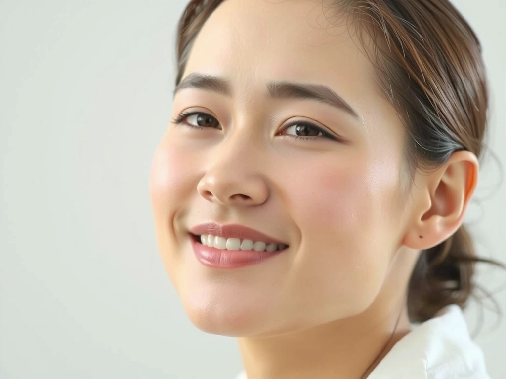 Kobieta z promienną cerą symbolizująca młodość i zdrowie dzięki witaminie E