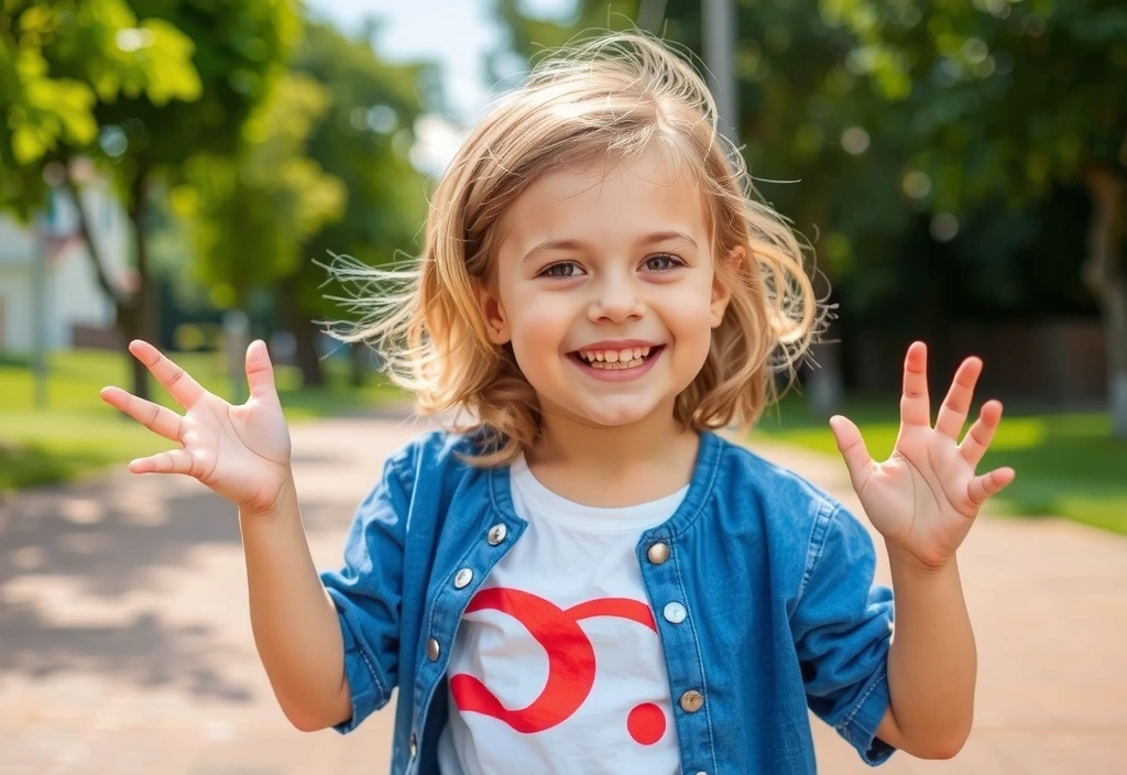 Dziecko bawiące się na zewnątrz w słońcu, symbolizujące zdrowie i naturalne źródła witaminy D.